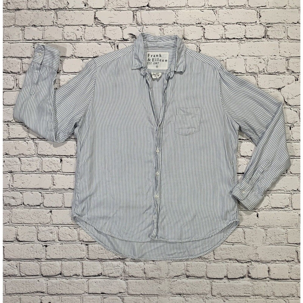 Frank & Eileen ‘EILEEN’ Button Up White Striped Shirt Women's Size Small